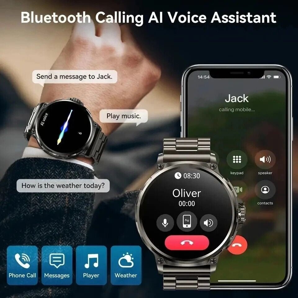 1.85" Ultra HD Smartwatch GPS Bluetooth Call Health Monitoring Watch Gym Gift1.85" Ultra HD Smartwatch GPS Bluetooth Call Health Monitoring Watch Gym Gift