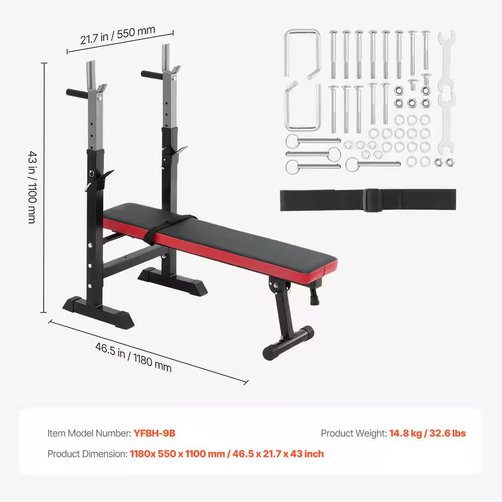 Weight Bench, Adjustable Weight Bench for Full Body Workout, 400 Lbs. Exercise Sit up Bench, Quick Folding