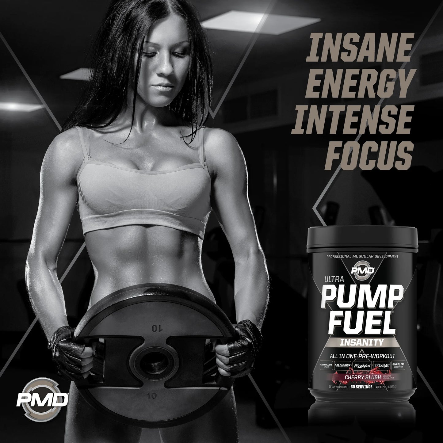 Sports Ultra Pump Fuel Insanity - Pre Workout Drink Mix for Energy, Strength, Endurance, Muscle Pumps and Recovery - Complex Carbohydrates and Amino Energy - Cherry Slush (30 Servings)