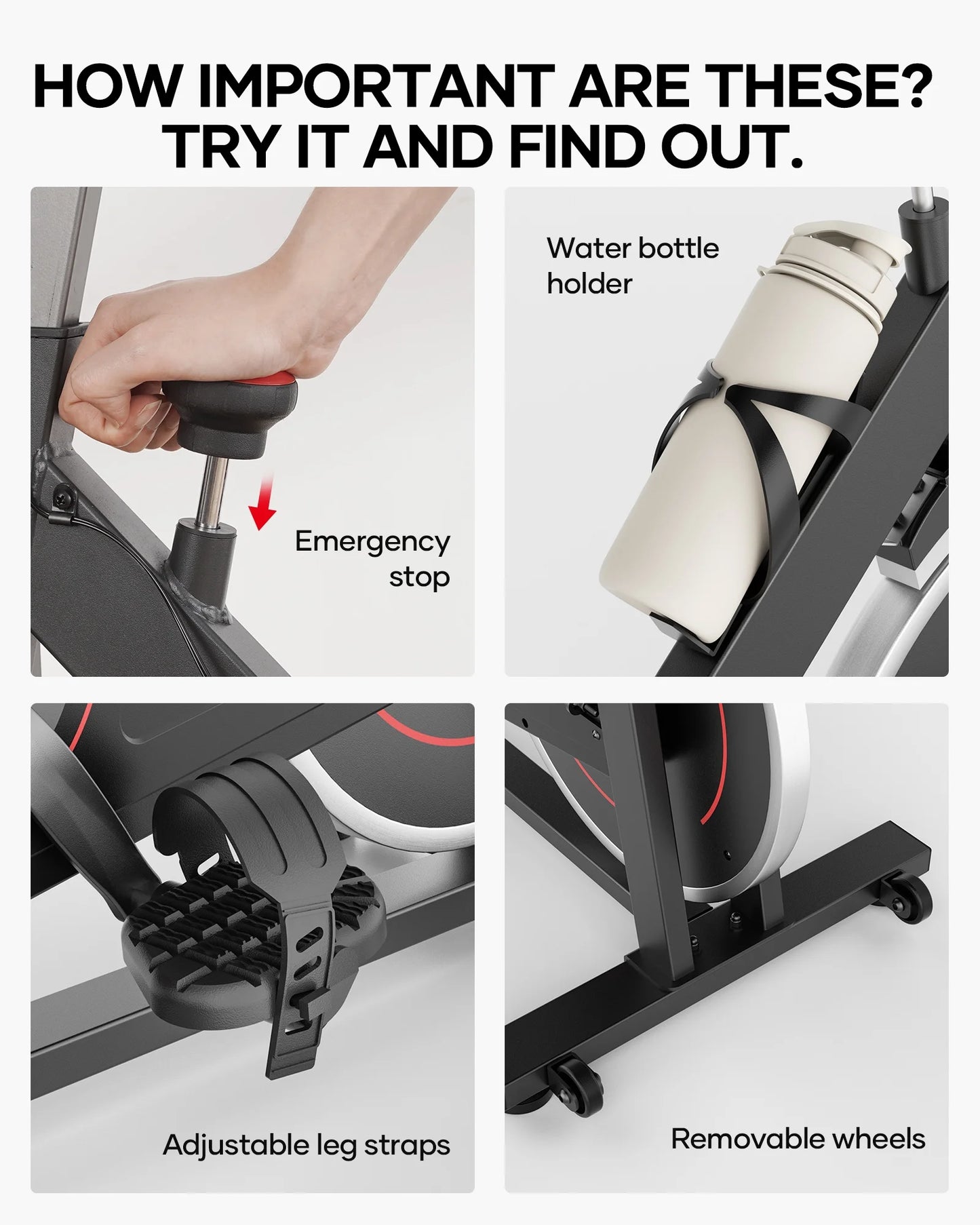 Exercise Bike Indoor Cycling Bike with 300Lbs Big Seat Cushion for Home Cardio Leg Workout