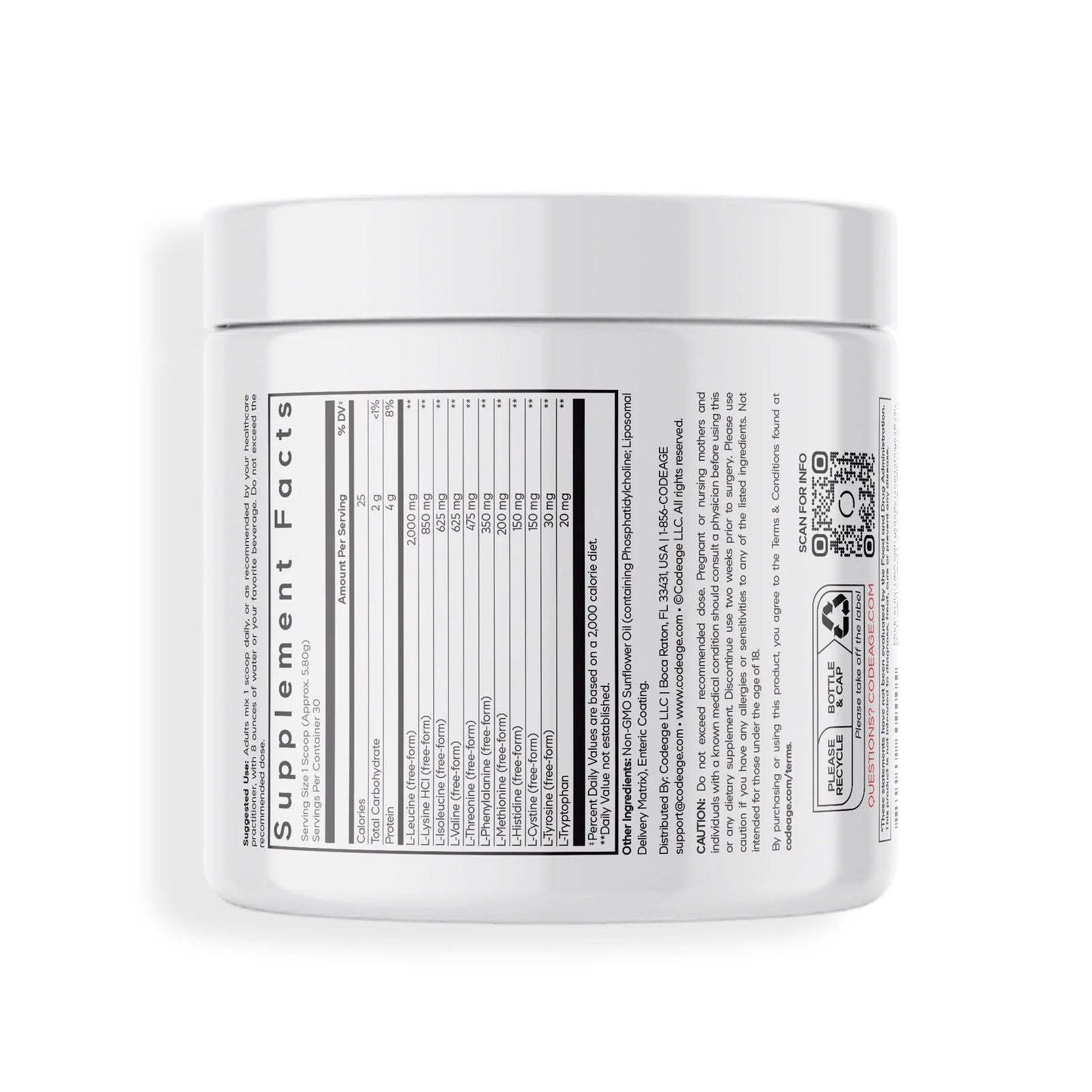 Multi Amino+ Powder, Liposomal EAA + Branched - Chain Amino Acid Powder Supplement, 6.15 OzMulti Amino+ Powder, Liposomal EAA + Branched - Chain Amino Acid Powder Supplement, 6.15 Oz