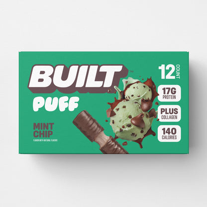 , Puff Protein Bars, Mint Chip, High Protein, Collagen, Gluten Free, 12 Count