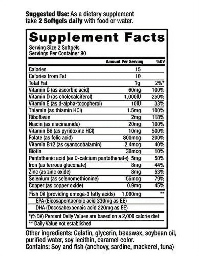 Prorenal+D with Omega-3 Fish Oil Kidney Multivitamin 90-Day Supply