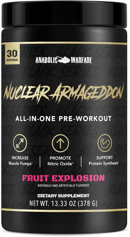 Nuclear Armageddon Pre Workout Powder Pre-Workout for Men & Women with L-Citrulline, Beta Alanine Powder and Caffeine (Fruit Explosion - 30 Servings)