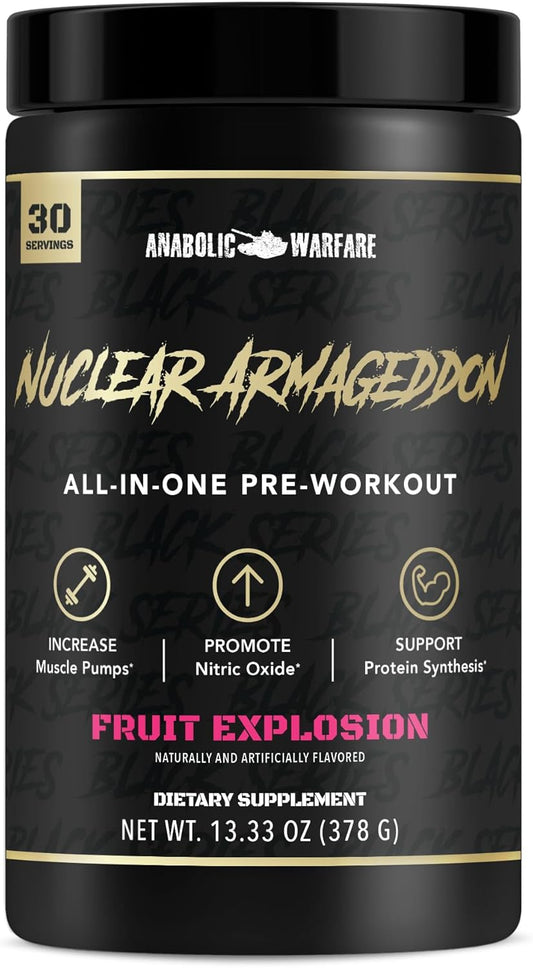 Nuclear Armageddon Pre Workout Powder Pre-Workout for Men & Women with L-Citrulline, Beta Alanine Powder and Caffeine (Fruit Explosion - 30 Servings)