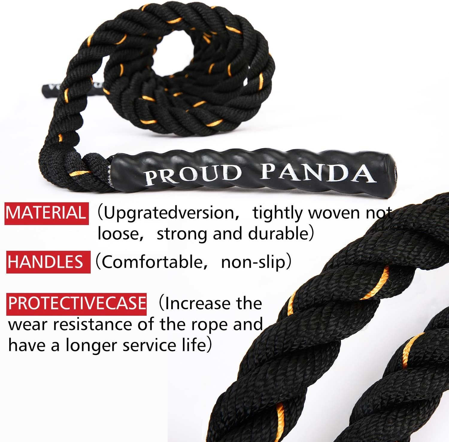 Heavy Jump Ropes for Fitness 2Lb/3Lb/5Lb,Weighted Adult Skipping Rope Exercise Battle Ropes for Men & Women,Total Body Workouts, Power Training in Gym to Improve Strength and Building Muscle