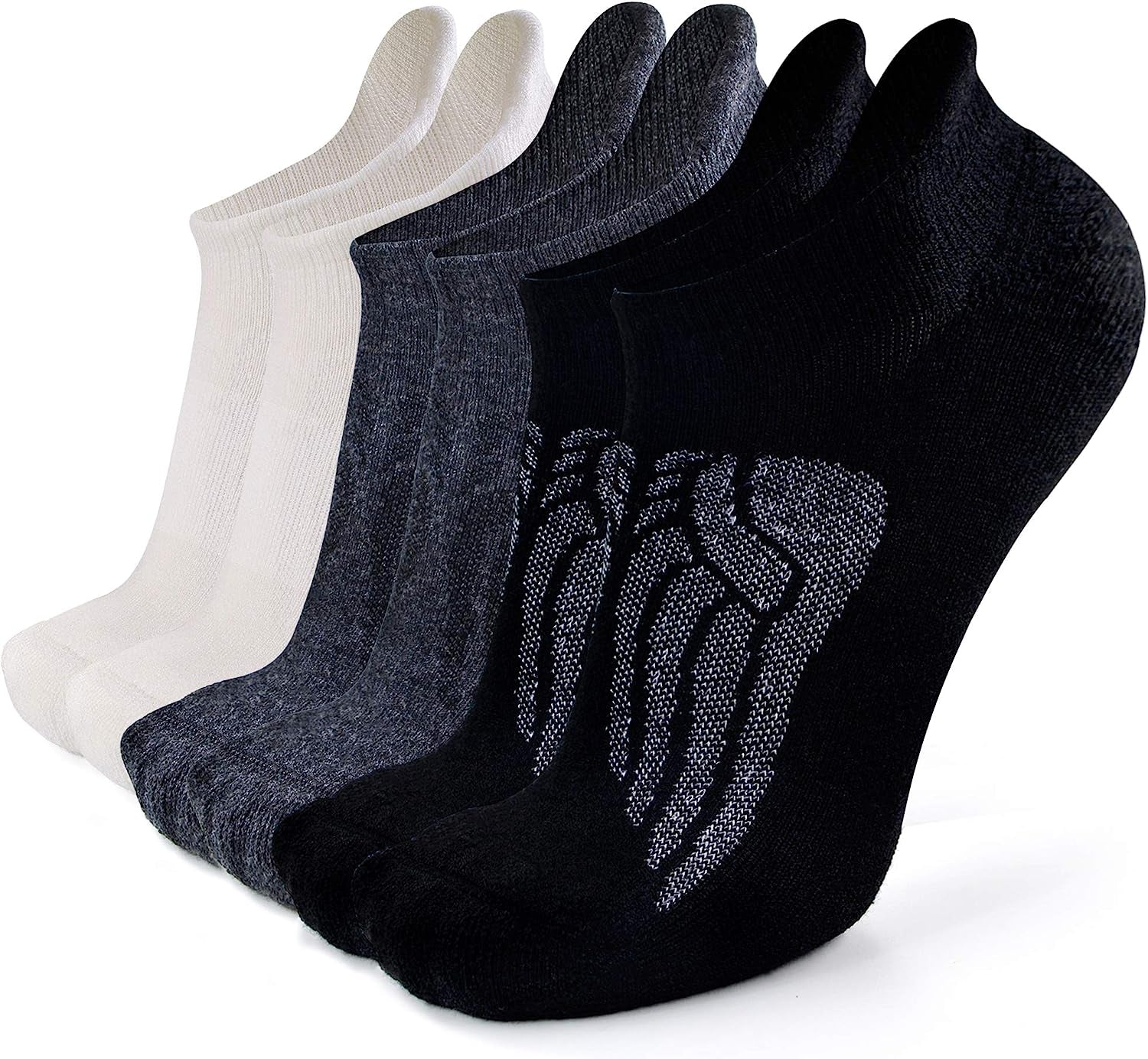 Merino Wool Compression Support Ankle Running Hiking Socks for Men Women, Soft Thick Cushion Tab Socks 3/6 Pairs