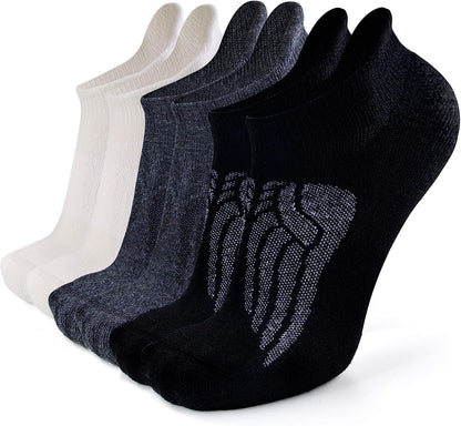 Merino Wool Compression Support Ankle Running Hiking Socks for Men Women, Soft Thick Cushion Tab Socks 3/6 Pairs