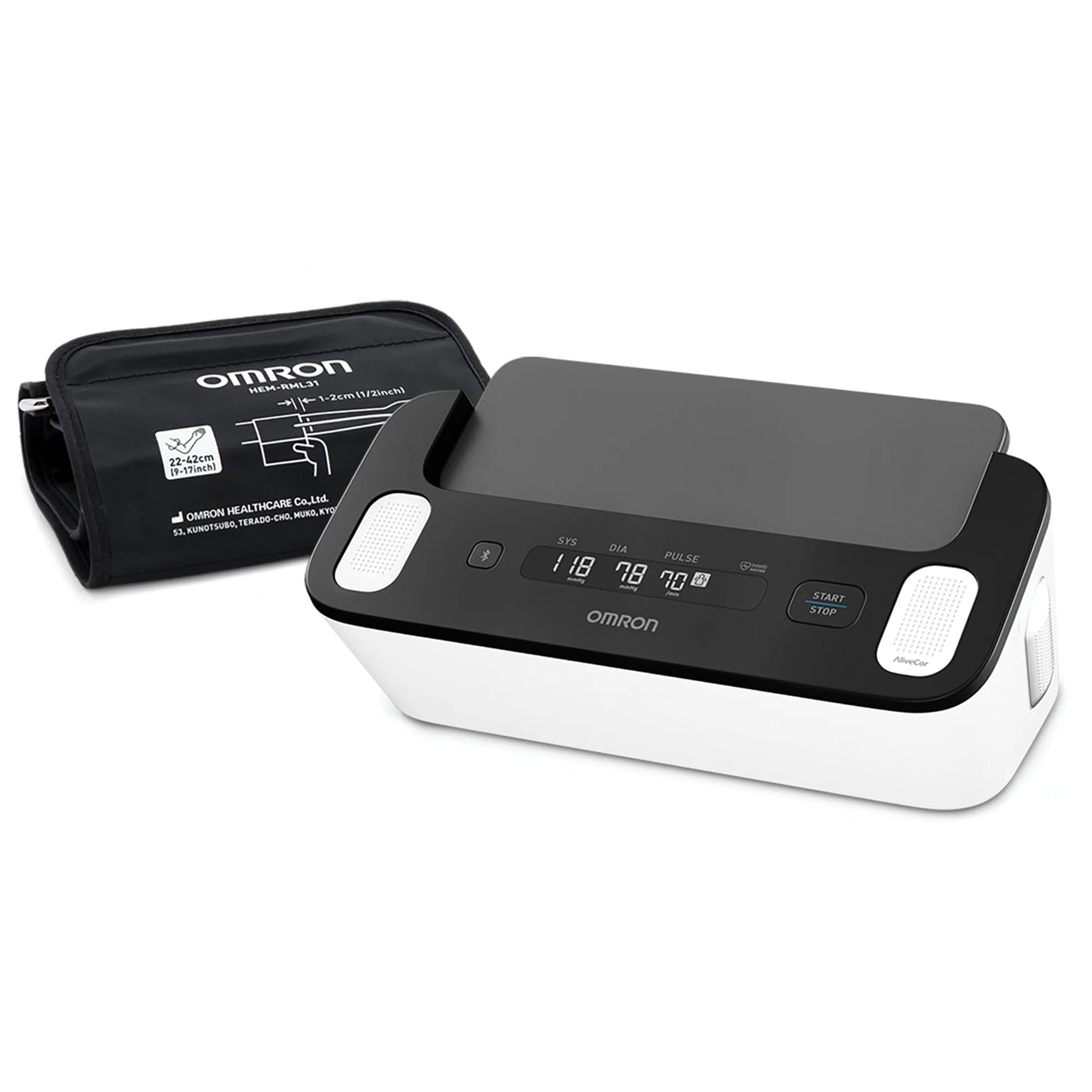 Complete Wireless Upper Arm Blood Pressure Monitor and Single-Lead EKG Monitor and 9-In. to 17-In. Wide-Range D-Cuff for Advanced Accuracy Series, BP7900, HEM-RML31-B