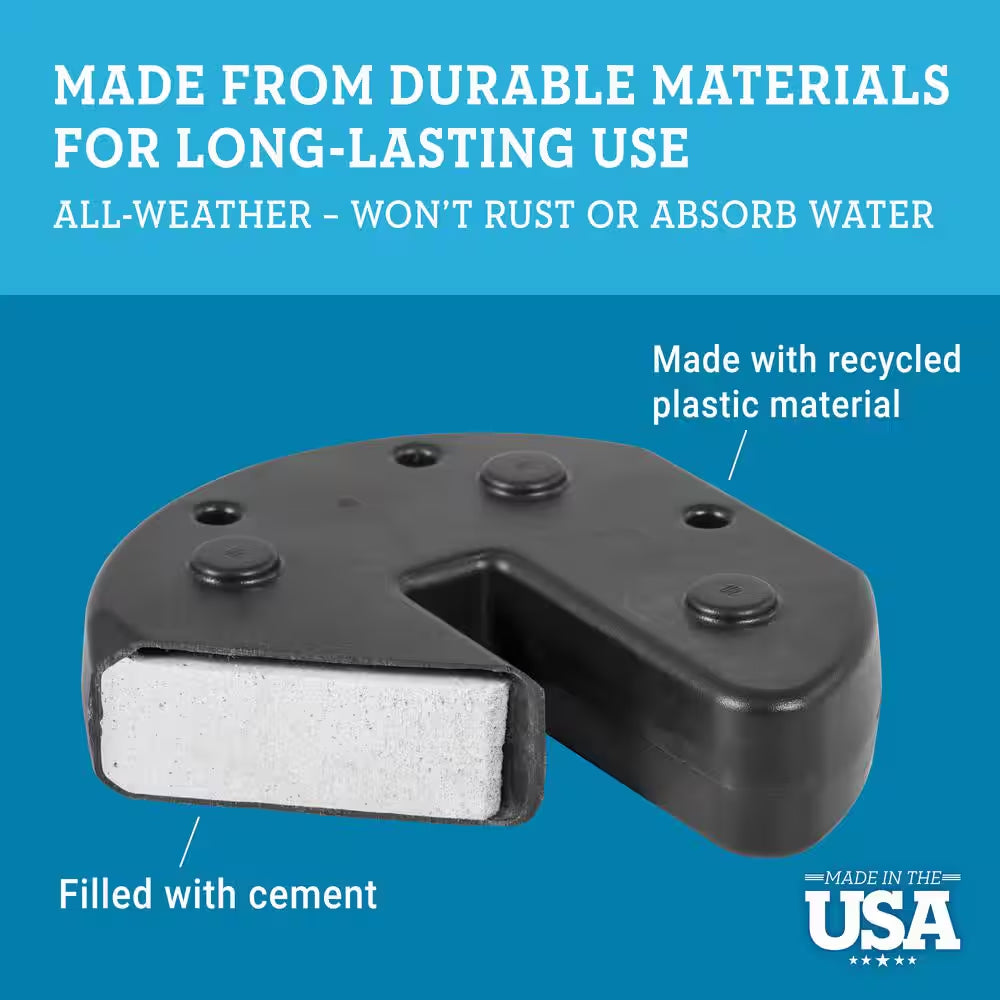 40 Lbs. Black US Weight Canopy Weight Plates with Carry Strap (Set of 4)