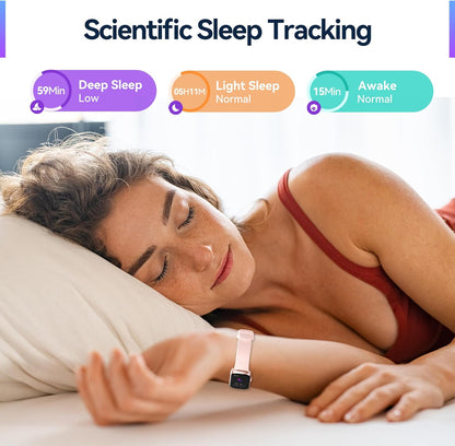 Health Fitness Tracker, 24/7 Heart Rate/Spo2/Sleep Monitor, Activity Trackers & Smart Watches with Step Calorie Counter Pedometer, 21-Day Battery, IP68 Waterproof Fitness Watches for Women Men