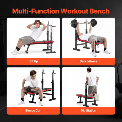 Weight Bench, Adjustable Weight Bench for Full Body Workout, 400 Lbs. Exercise Sit up Bench, Quick Folding