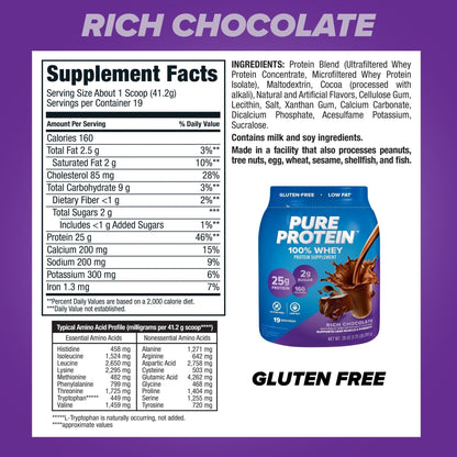 100% Whey Protein Powder, Rich Chocolate, 25G Protein, 1.75 Lb100% Whey Protein Powder, Rich Chocolate, 25G Protein, 1.75 Lb - Nature Fitness