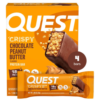 (6 Pack)  Crispy Protein Bar, Chocolate Peanut Butter, 18G Protein, Gluten Free, 4 Count