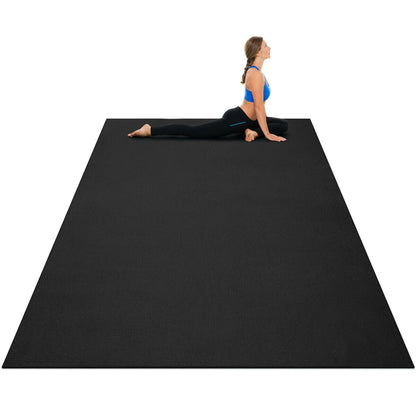 Large Yoga Mat 6' X 4' X 8 Mm Thick Workout Mats for Home Gym Flooring Black