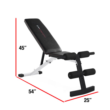 Strength Adjustable FID Weight Bench (600 Lb Weight acity), White