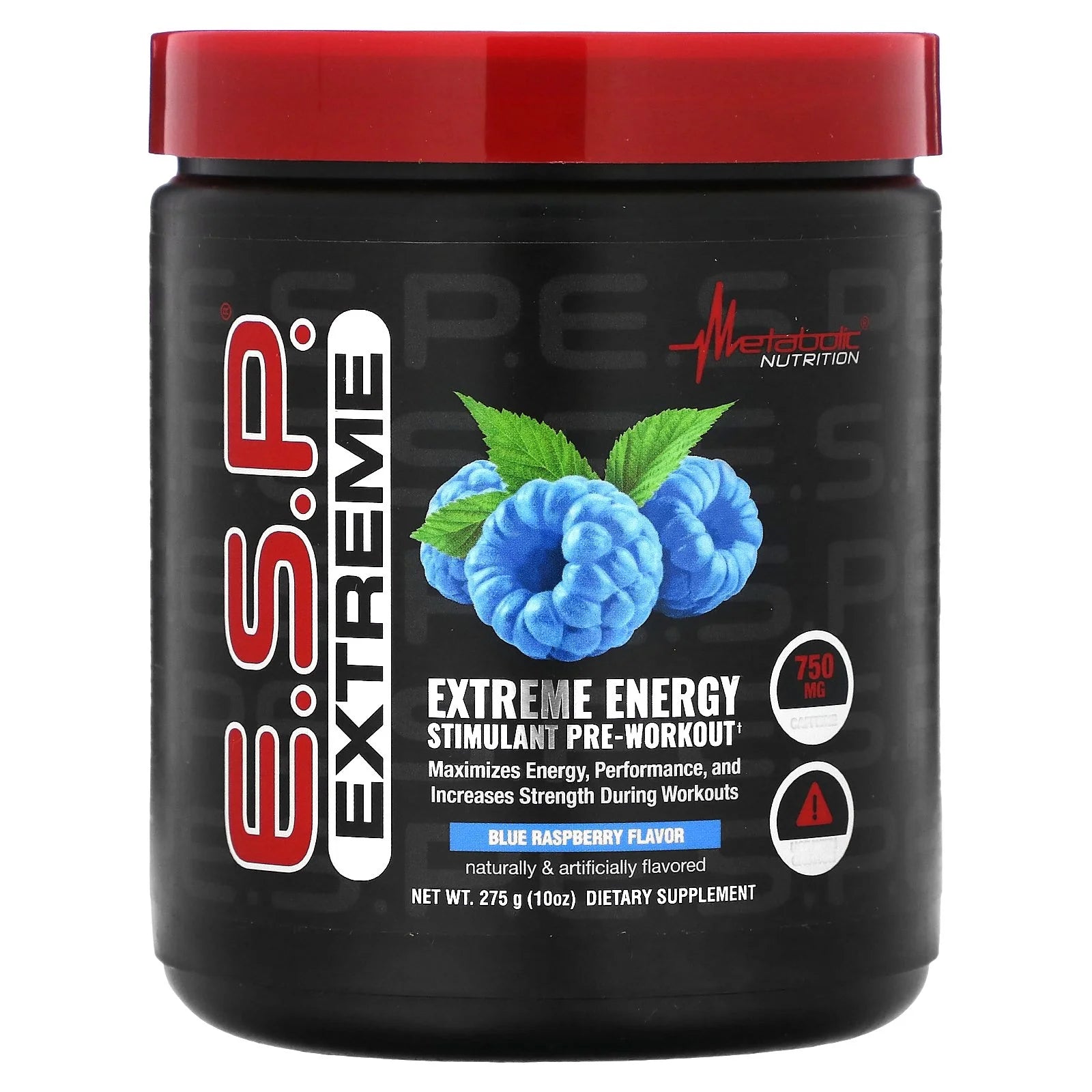 E.S.P. Extreme Energy Stimulant Pre-Workout, Blue Raspberry, 10 Oz (275 G)
