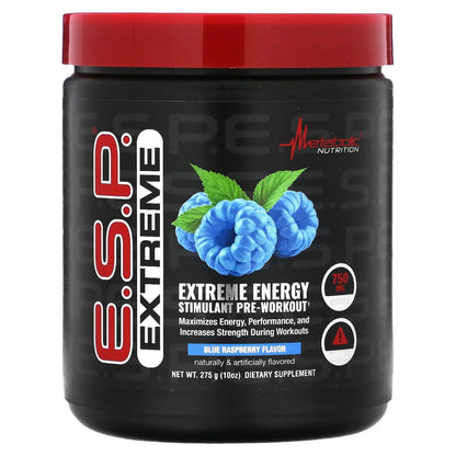E.S.P. Extreme Energy Stimulant Pre-Workout, Blue Raspberry, 10 Oz (275 G)