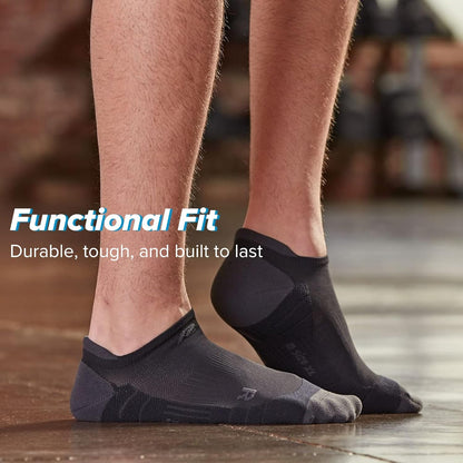 R-Gear CEP Compression Running Socks for Men, No Show, Heel Tab | Breathable, Maintain Blood Circulation | 3 Pack