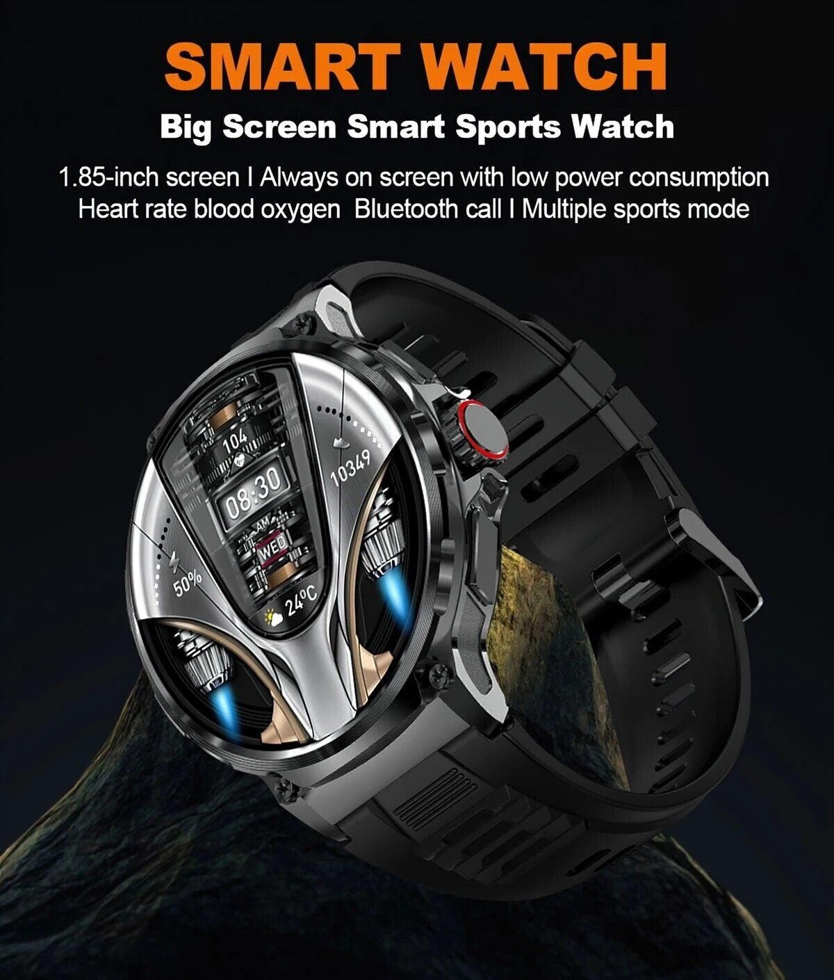 1.85" Ultra HD Smartwatch GPS Bluetooth Call Health Monitoring Watch Gym Gift1.85" Ultra HD Smartwatch GPS Bluetooth Call Health Monitoring Watch Gym Gift