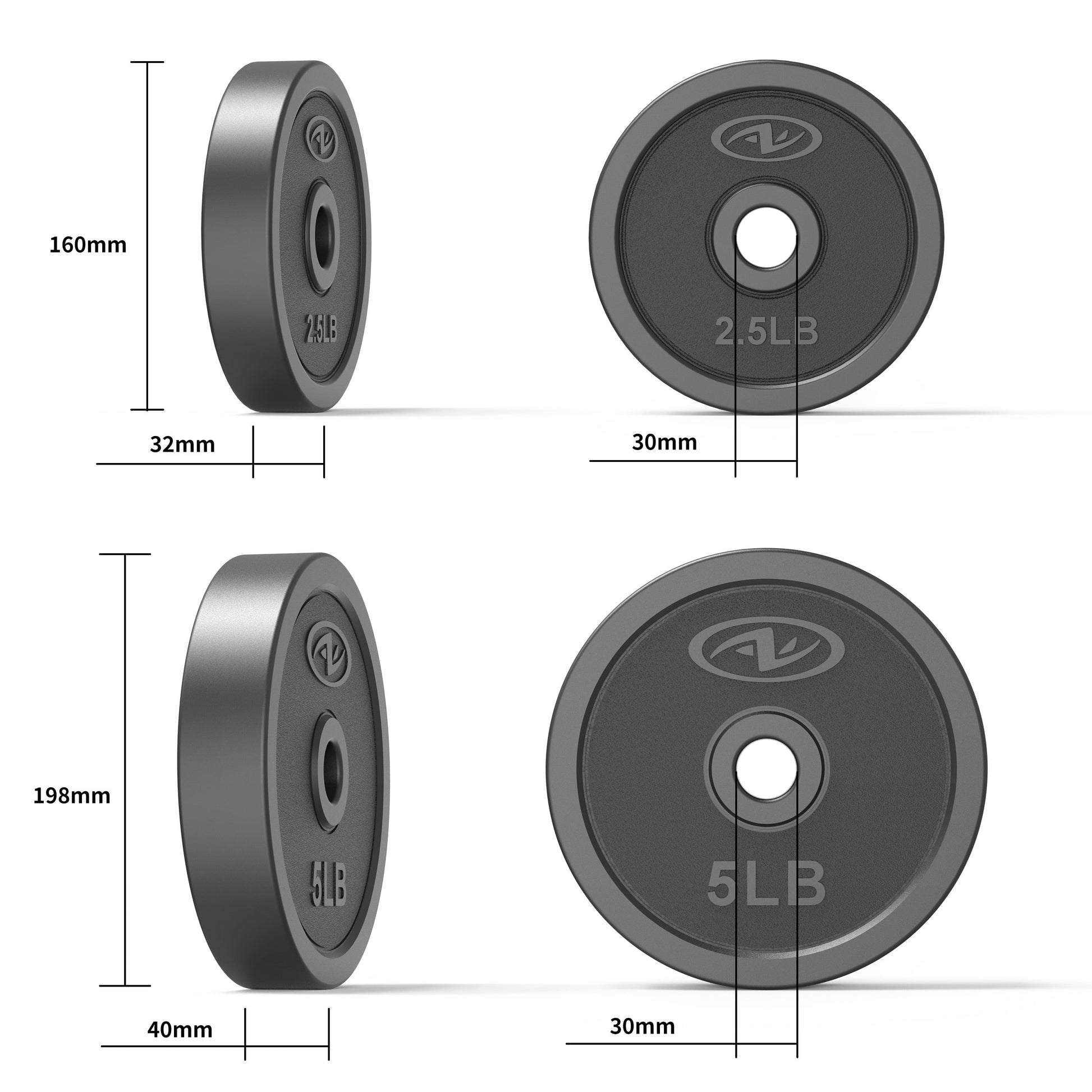 40LB 5 in 1 Adjustable Dumbbell Set , Fitness Exercises for Home Gym, Black, 1-Inch Holes Fit Standard Sized Bar