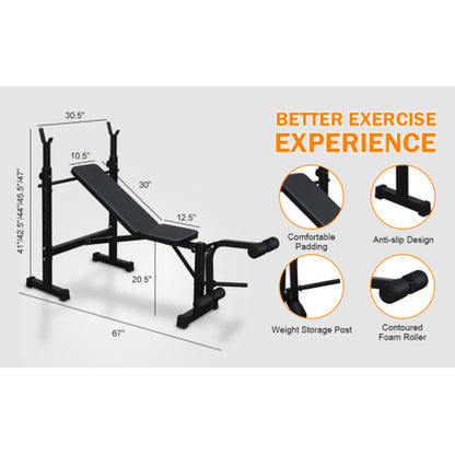 Weightlifting Bench, Bench Press Set with Squat and Bench