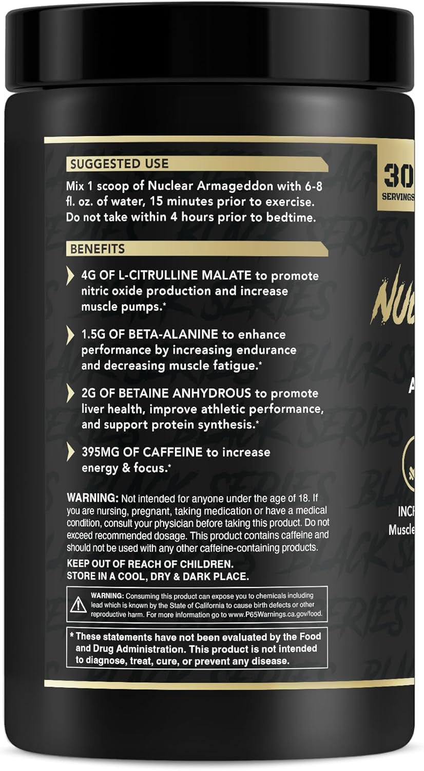 Nuclear Armageddon Pre Workout Powder Pre-Workout for Men & Women with L-Citrulline, Beta Alanine Powder and Caffeine (Fruit Explosion - 30 Servings)
