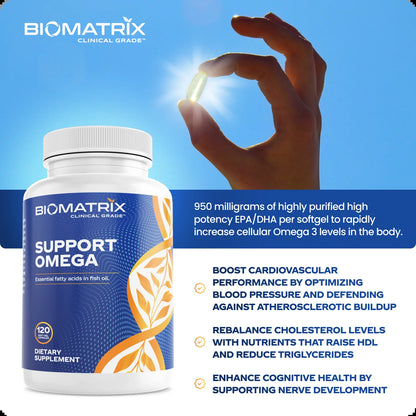 Support Omega - Omega 3 Fish Oil - Cardiovascular, Musculoskeletal Support, 120 Caps