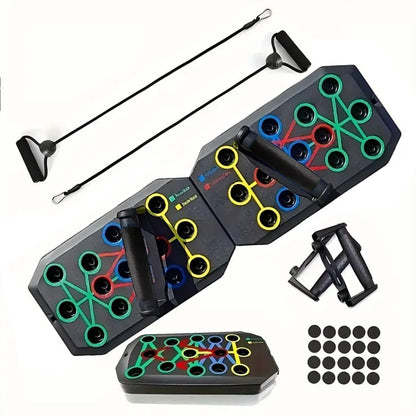 2 - 1 Multifunctional Folding Push up Board, Portable Folding 28 in 1 Home and Gym Exercise Equipment, Suitable for Chest and Back Exercises, Fitness Strength Training Stand2 - 1 Multifunctional Folding Push up Board, Portable Folding 28 in 1 Home and Gym Exercise Equipment, Suitable for Chest and Back Exercises, Fitness Strength Training Stand