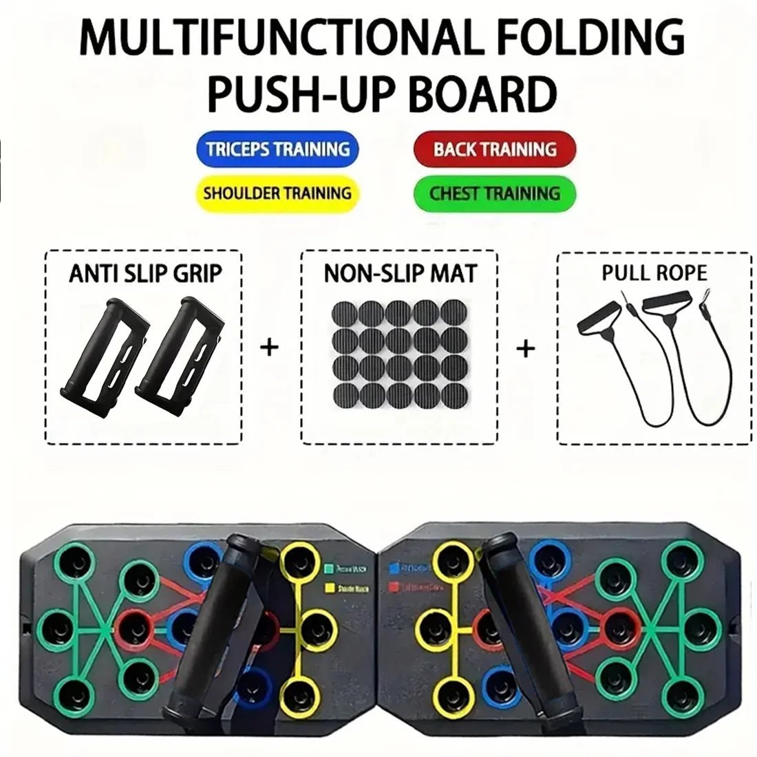 2 - 1 Multifunctional Folding Push up Board, Portable Folding 28 in 1 Home and Gym Exercise Equipment, Suitable for Chest and Back Exercises, Fitness Strength Training Stand2 - 1 Multifunctional Folding Push up Board, Portable Folding 28 in 1 Home and Gym Exercise Equipment, Suitable for Chest and Back Exercises, Fitness Strength Training Stand