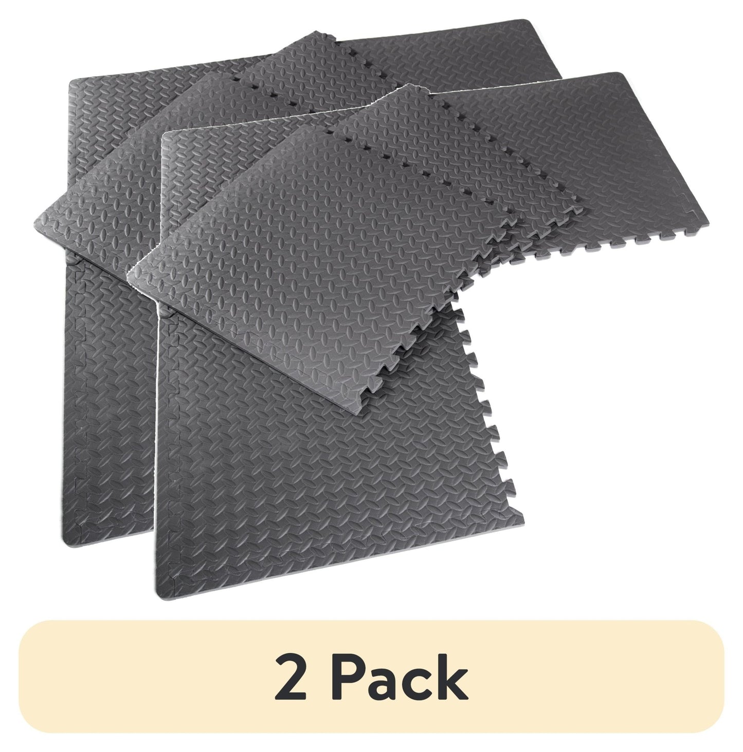 (2 Pack) 22.3" X 22.3" Gray Foam Interlocking Floor Mats, 6 Piece(2 Pack) 22.3" X 22.3" Gray Foam Interlocking Floor Mats, 6 Piece