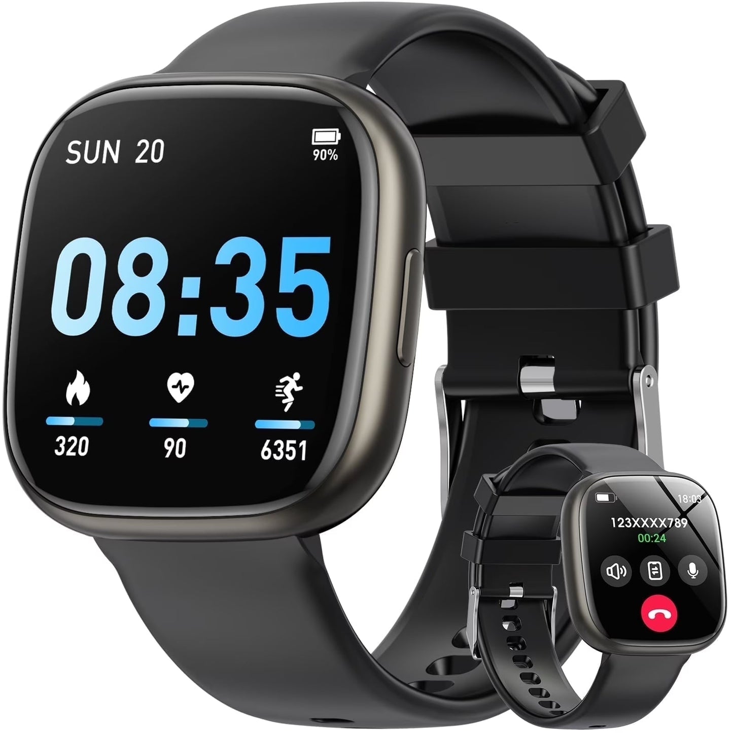 2025 New Men Women'S Smartwatch 1.72 - Inch with Wireless Calling/Message Alerts/120+ Sport Modes, IP68 Water Resistant, Fits for Android and Iphone Devices(Alloy Black)2025 New Men Women'S Smartwatch 1.72 - Inch with Wireless Calling/Message Alerts/120+ Sport Modes, IP68 Water Resistant, Fits for Android and Iphone Devices(Alloy Black)