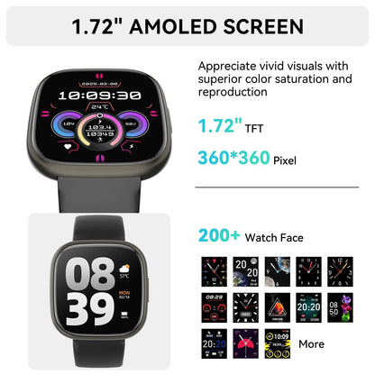 2025 New Men Women'S Smartwatch 1.72 - Inch with Wireless Calling/Message Alerts/120+ Sport Modes, IP68 Water Resistant, Fits for Android and Iphone Devices(Alloy Black)2025 New Men Women'S Smartwatch 1.72 - Inch with Wireless Calling/Message Alerts/120+ Sport Modes, IP68 Water Resistant, Fits for Android and Iphone Devices(Alloy Black)
