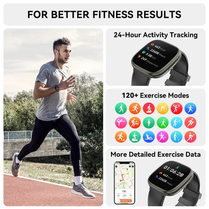 2025 New Men Women'S Smartwatch 1.72 - Inch with Wireless Calling/Message Alerts/120+ Sport Modes, IP68 Water Resistant, Fits for Android and Iphone Devices(Alloy Black)2025 New Men Women'S Smartwatch 1.72 - Inch with Wireless Calling/Message Alerts/120+ Sport Modes, IP68 Water Resistant, Fits for Android and Iphone Devices(Alloy Black)