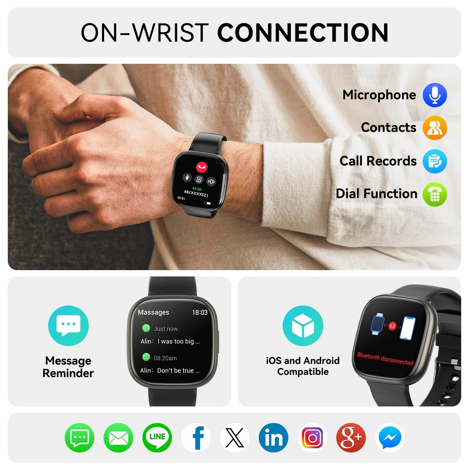 2025 New Men Women'S Smartwatch 1.72 - Inch with Wireless Calling/Message Alerts/120+ Sport Modes, IP68 Water Resistant, Fits for Android and Iphone Devices(Alloy Black)2025 New Men Women'S Smartwatch 1.72 - Inch with Wireless Calling/Message Alerts/120+ Sport Modes, IP68 Water Resistant, Fits for Android and Iphone Devices(Alloy Black)