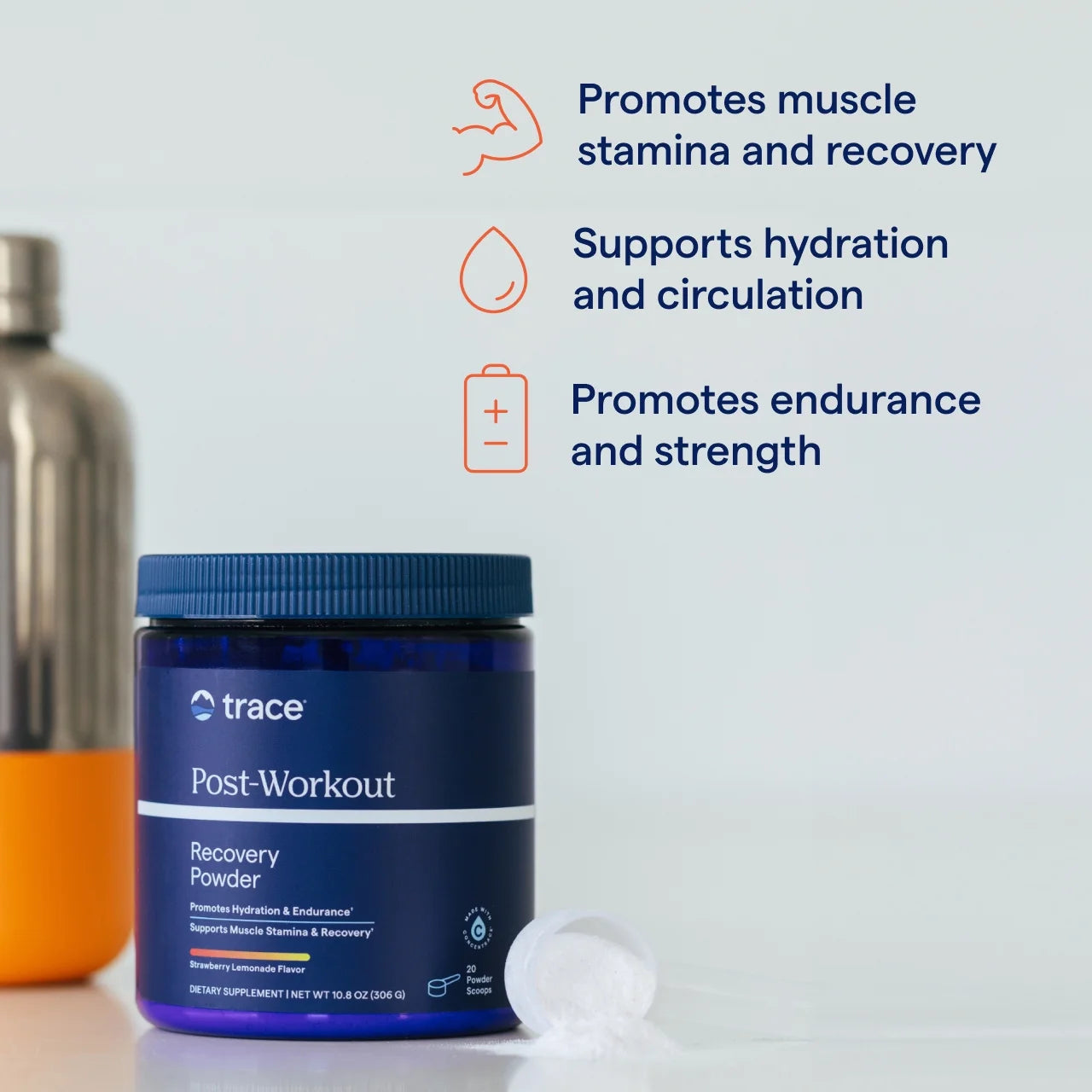 Minerals Post-Workout - Muscle Recovery & Strength Support - Post-Workout Drink Aids Endurance - Supplement Supports Workout Recovery - Strawberry Lemonade Flavor, 16.2 Oz (40 Servings)