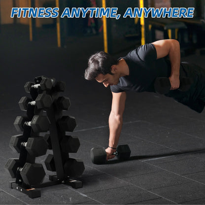 Dumbbell Set, Pairs of 5 Lb, 10 Lb, 15 Lb, and 20 Lb