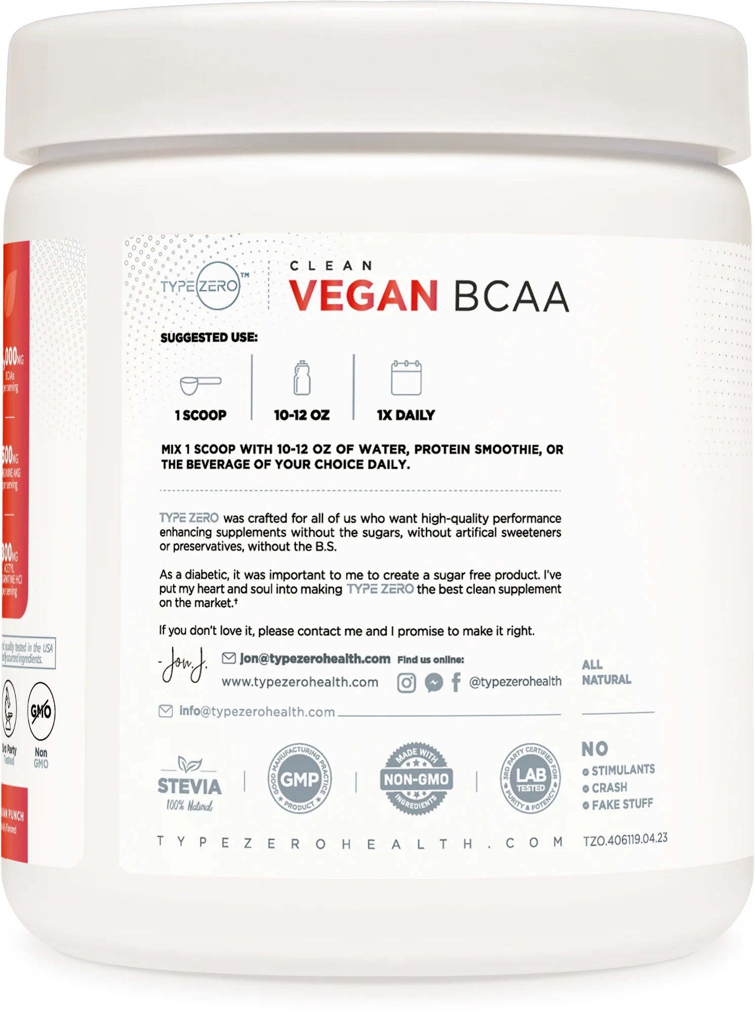 Ultra Clean Vegan BCAA Powder + Electrolytes (Tropical Punch | 6G)