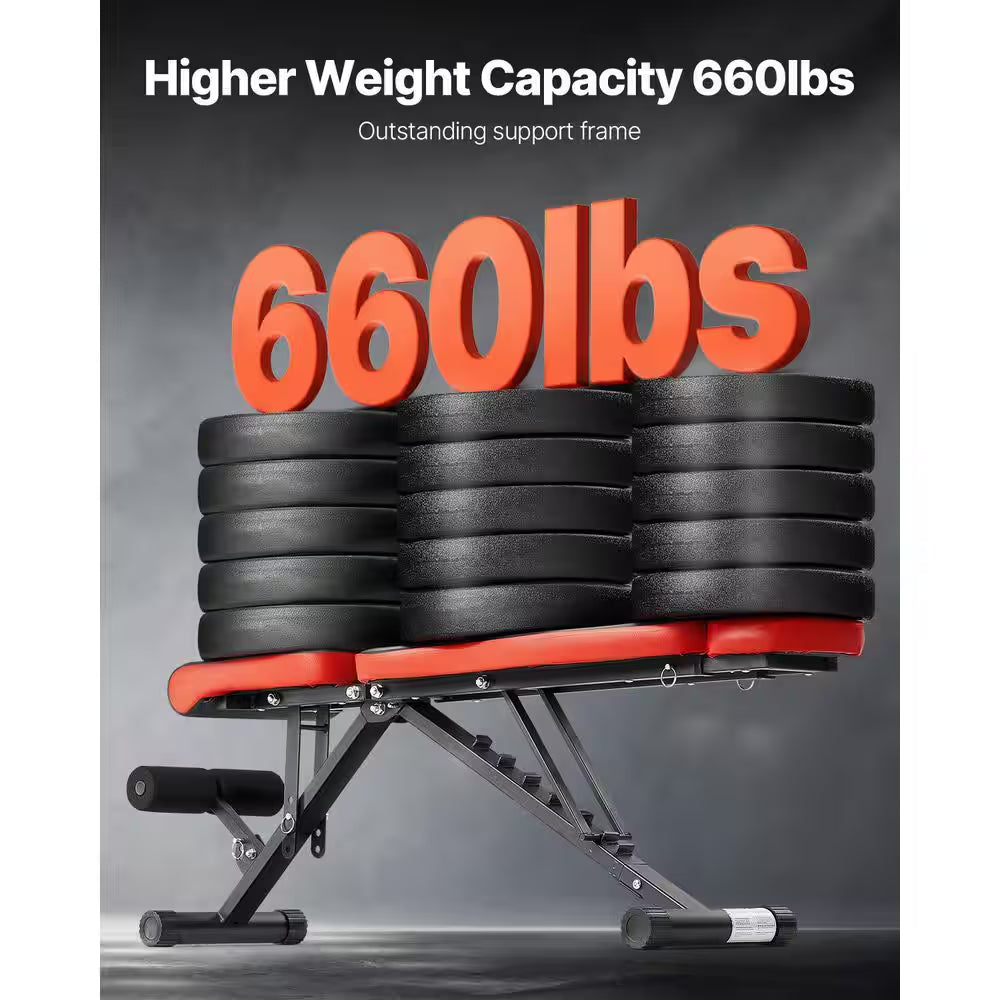 Weight Bench, 660 Lbs. Adjustable Weight Bench Press for Full Body Workout, Exercise Sit up Bench for Home Gym
