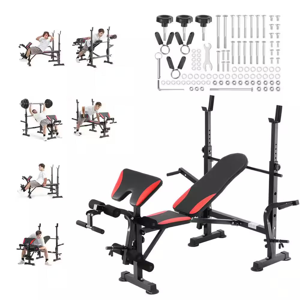 660 Lbs. Weight Bench, Multi-Functional Adjustable Weight Bench Press for Full Body Workout, Quick Folding