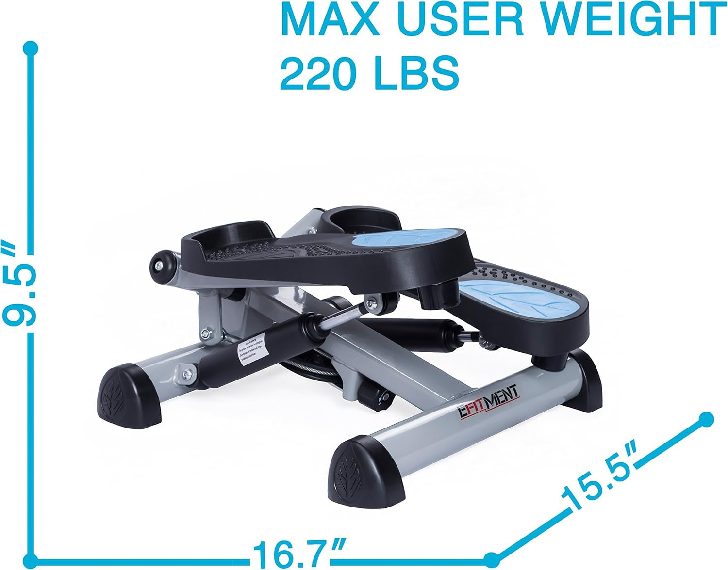 Mini Stepper Steppers for Exercise at Home Stair Step Cardio Thigh Master Workout Equipment Fitness Pedal Exerciser Non-Slip Pedals with Resistance Bands LCD Digital Monitor Climber