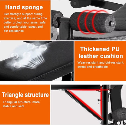 Standard Weight Bench Bench Press Set with Preacher Curl Pad and Leg Developer Weight Lifting Full-Body Workout Equipment for Ho