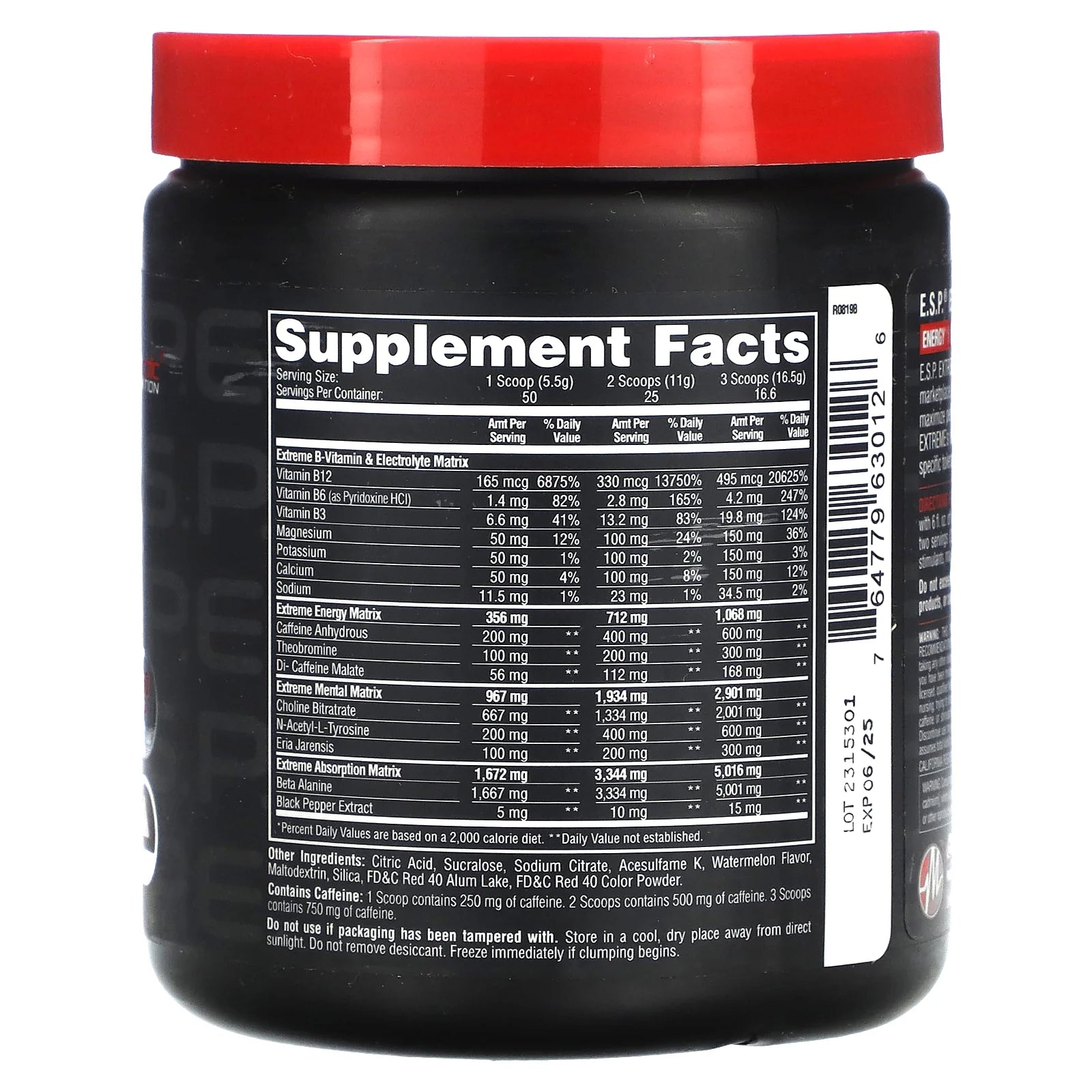 E.S.P. Extreme Energy Stimulant Pre-Workout, Watermelon, 10 Oz (275 G)
