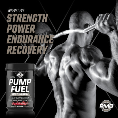 Sports Ultra Pump Fuel - Pre Workout Drink Mix - Energy, Strength, Endurance, Muscle Pumps and Recovery - Complex Carbohydrates and Amino Energy - Island Punch (30 Servings)