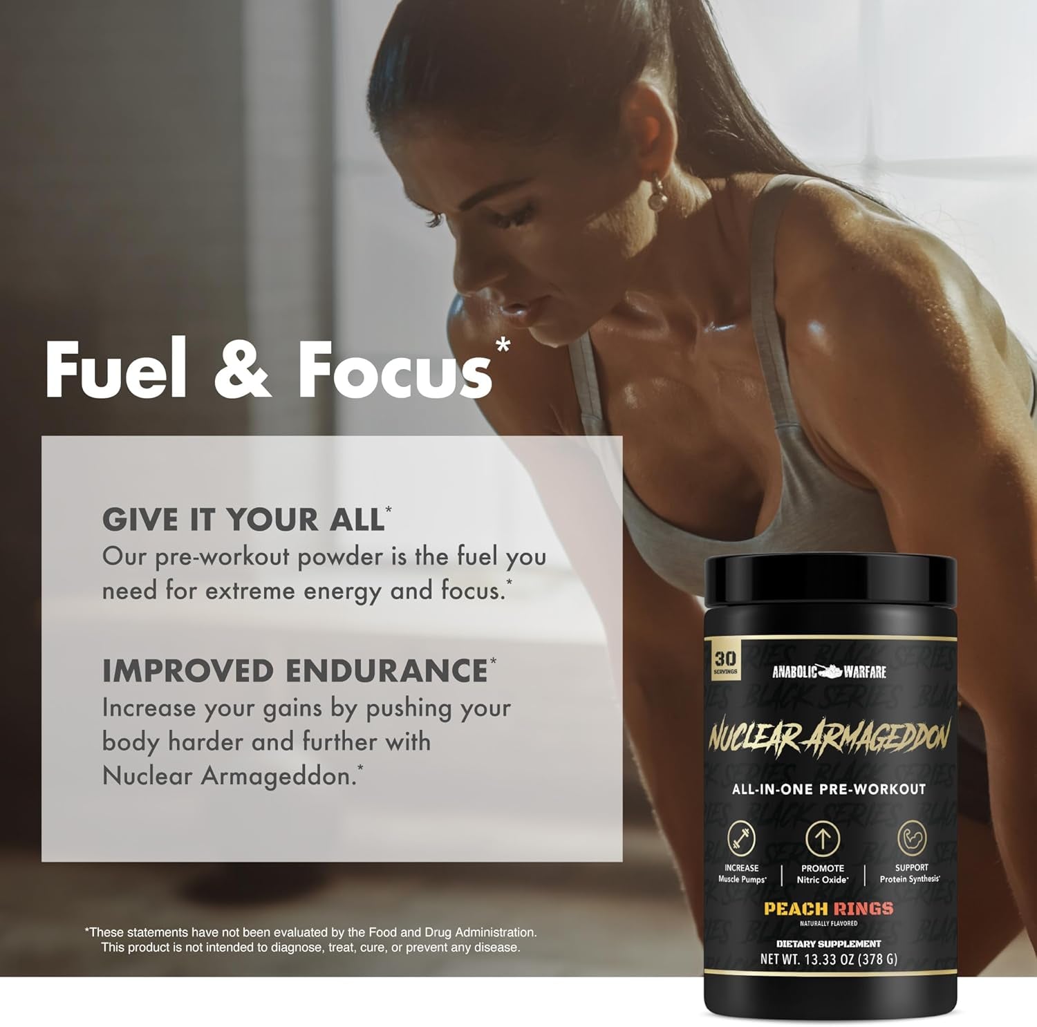 Nuclear Armageddon Pre Workout Powder Pre-Workout for Men & Women with L-Citrulline, Beta Alanine Powder and Caffeine (Fruit Explosion - 30 Servings)