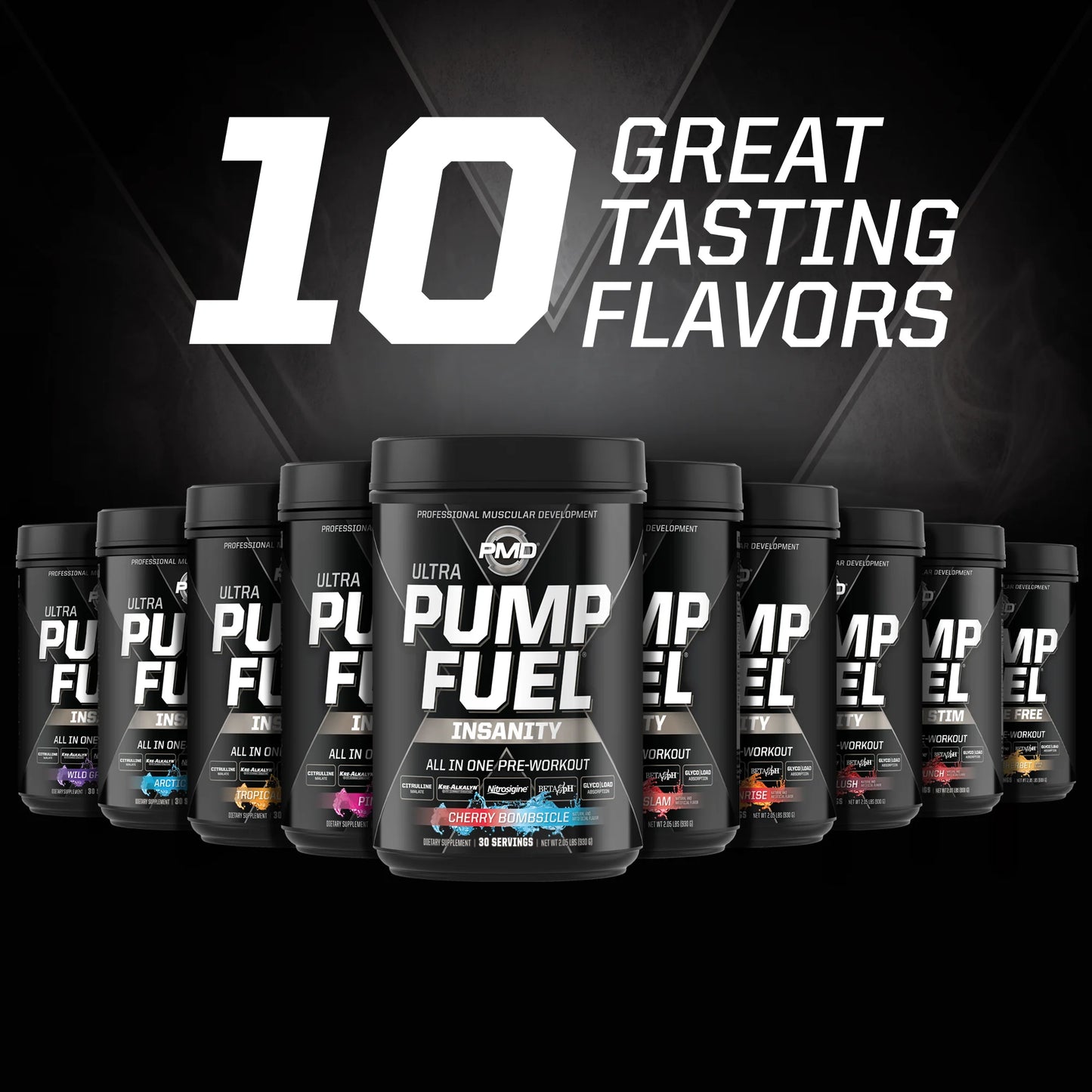 Sports Ultra Pump Fuel Insanity - Pre Workout Drink Mix for Energy, Strength, Endurance, Muscle Pumps and Recovery - Complex Carbohydrates and Amino Energy - Cherry Bombsicle (30 Servings)