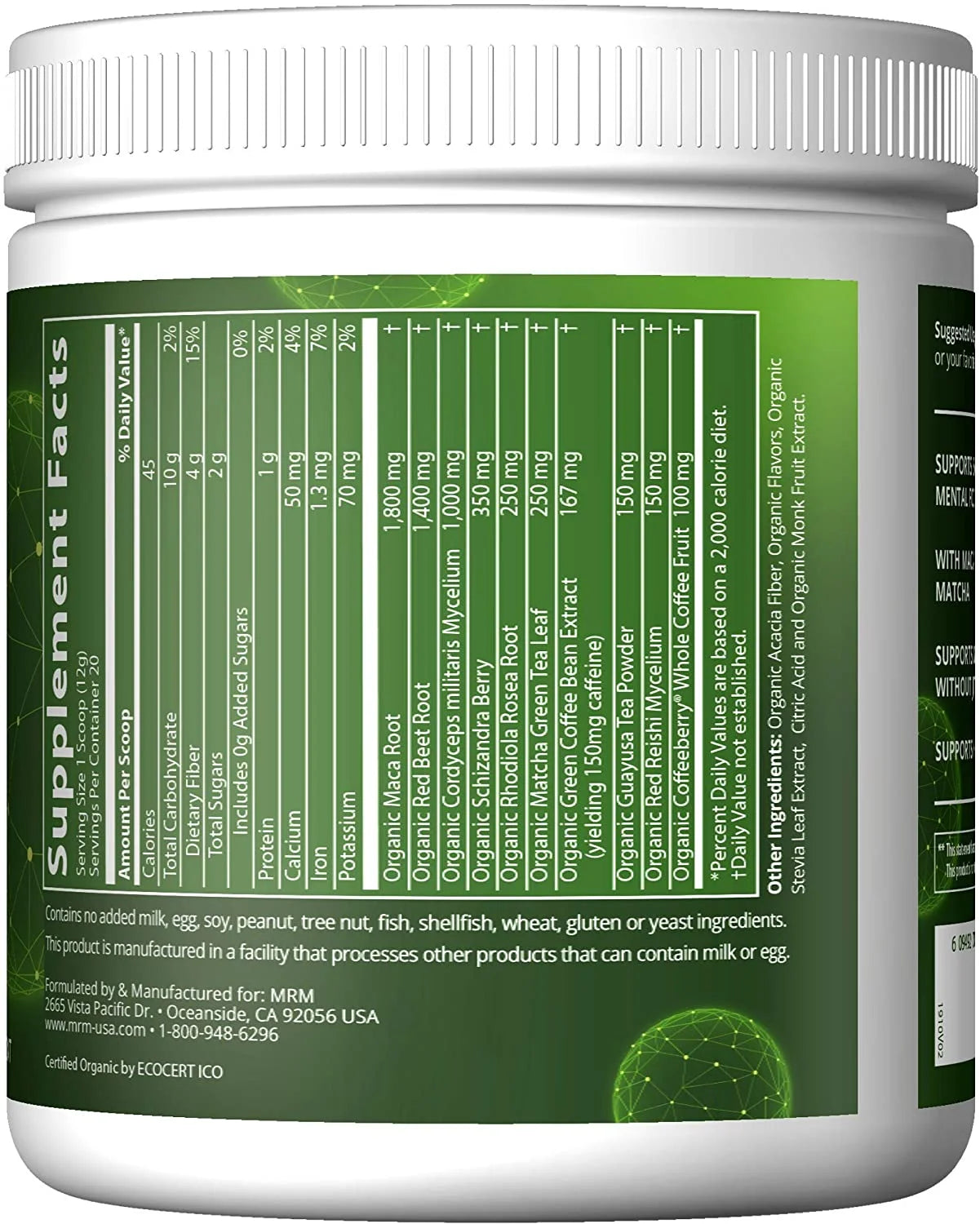 MRM Organic Pre-Workout, Island Fusion, 8.5 Oz (240 G)