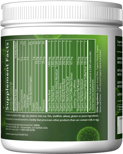 MRM Organic Pre-Workout, Island Fusion, 8.5 Oz (240 G)