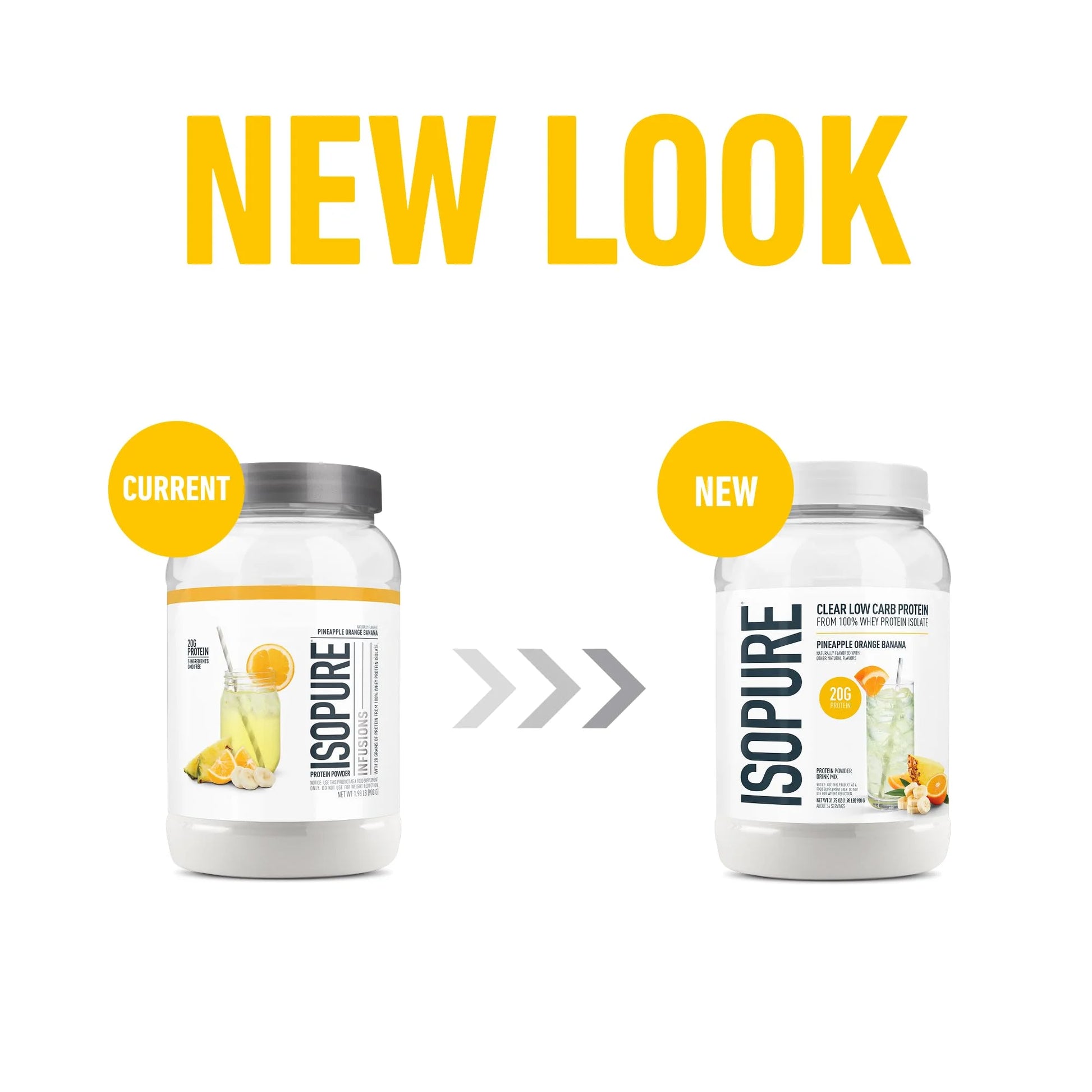 , Infusions 100% Whey Protein Isolate, 20 G Protein Powder, Pineapple Orange Banana, 1.98 Lb, 36 Servings