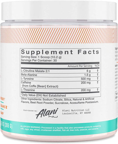 Pre-Workout Supplement Powder for Energy, Endurance, and Pump, Hawaiian Shaved Ice, 30 Servings